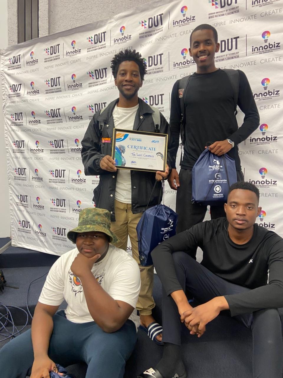 JCI hackathon team with the second place award