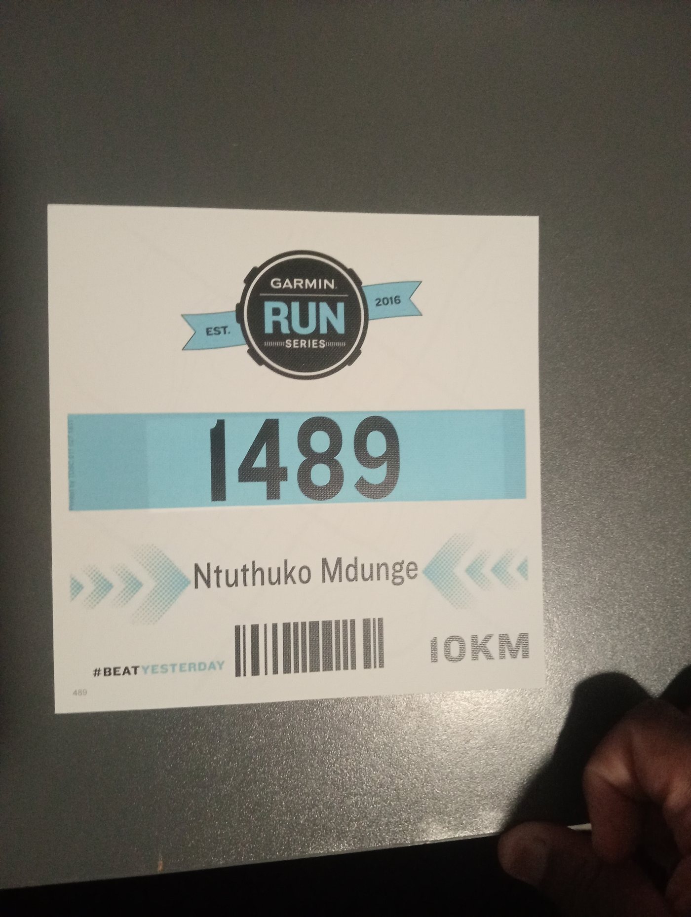 Garmin 10 km medal and finish